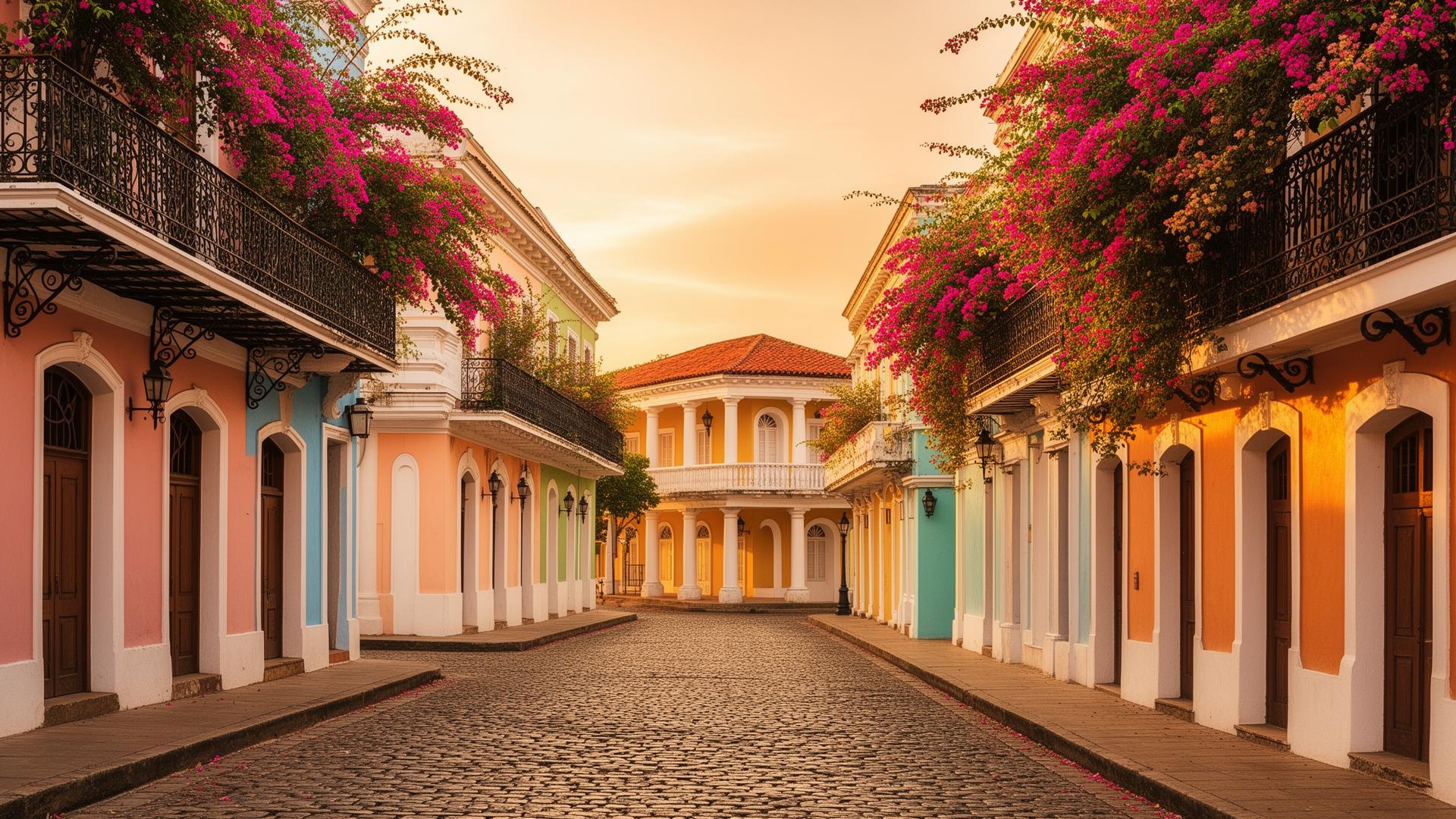 Restored colonial street in Casco Viejo